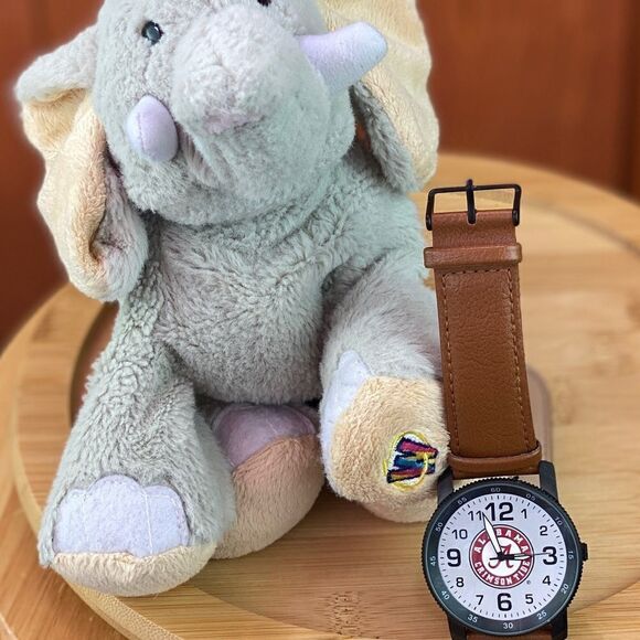 Alabama Crimson Tide watch NWOT combination with elephant plush toy - Picture 1 of 11